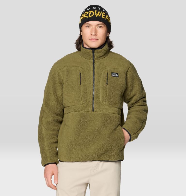 Men's HiCamp Fleece Half Zip, Color: Combat Green, image 5