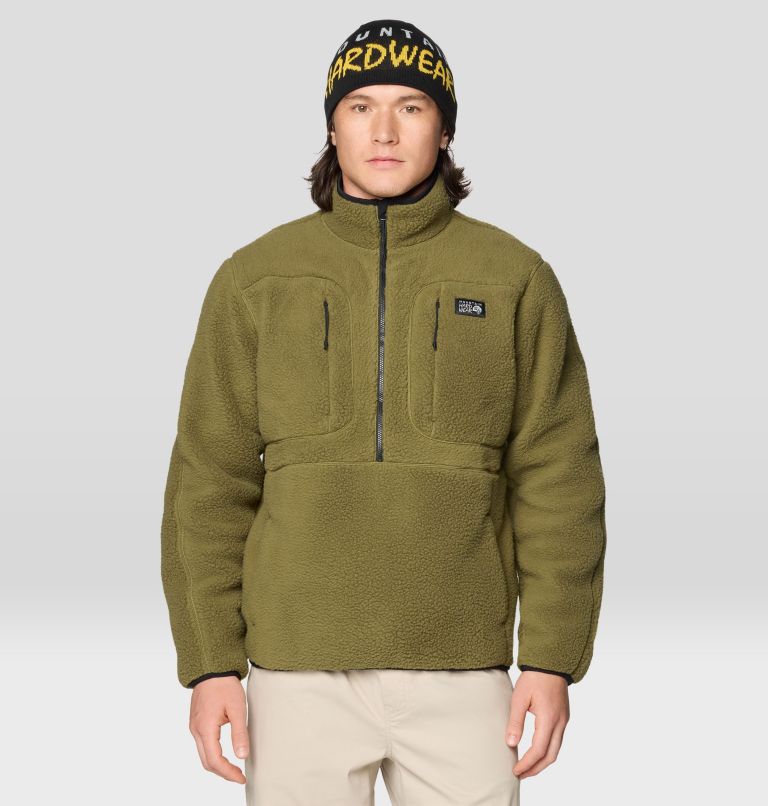 Men's HiCamp Fleece Half Zip, Color: Combat Green, image 1