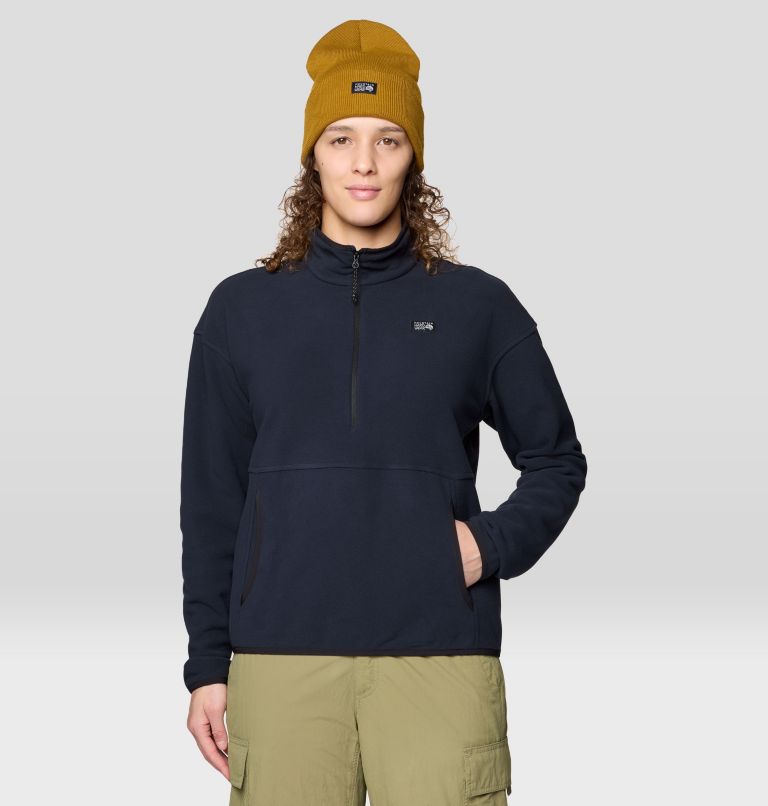 Women's Microchill Half Zip, Color: Black, image 4