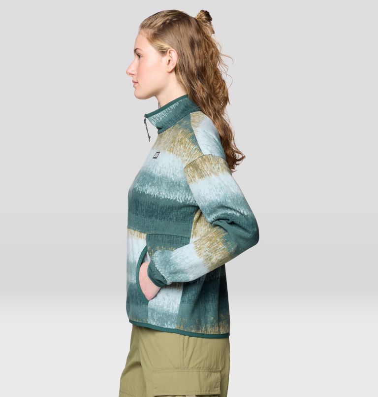 Women's Microchill Pullover, Color: Blue Sage Gradient Stripe, image 3