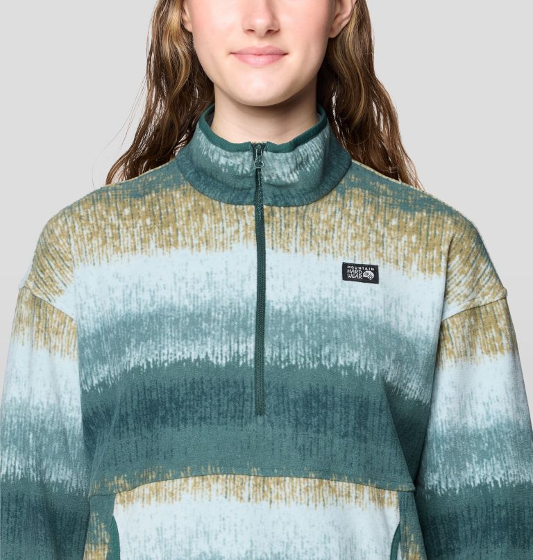 Women's Microchill Pullover, Color: Blue Sage Gradient Stripe, image 5