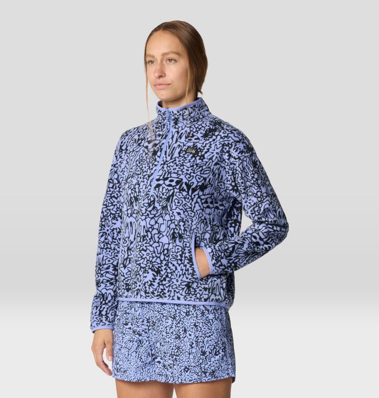 Women's Microchill Half Zip, Color: Light Illusion Forager Print, image 4
