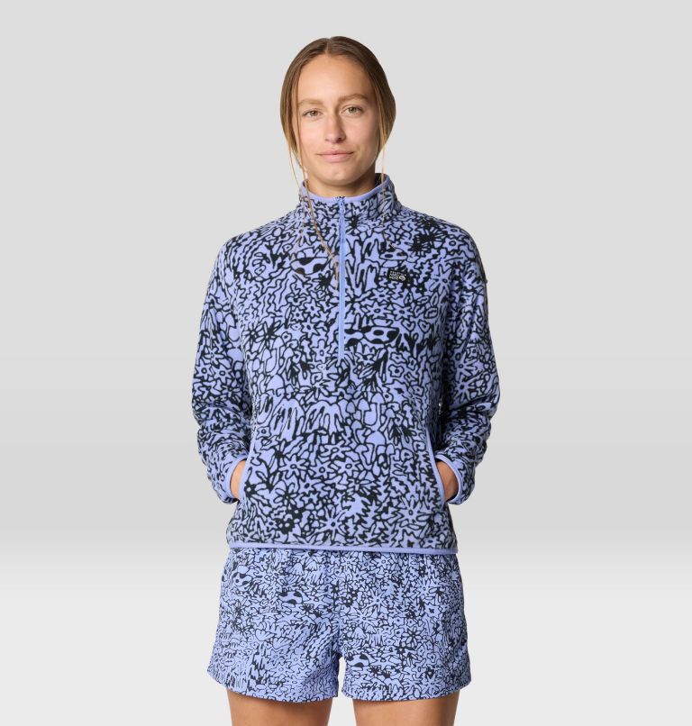 Women's Microchill Half Zip, Color: Light Illusion Forager Print, image 6