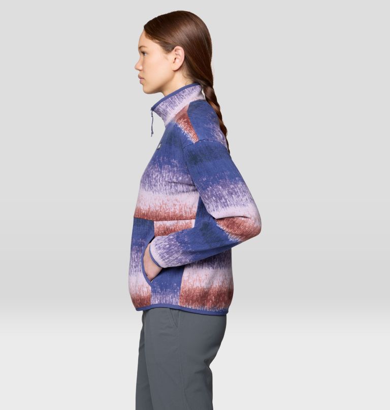 Women's Microchill Pullover, Color: Bourbon Brown Gradient Stripe, image 3