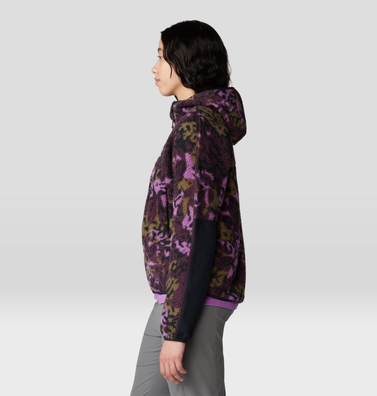 Women's HiCamp Fleece Printed Hoody, Color: Blackberry Forests Floor Print, image 3