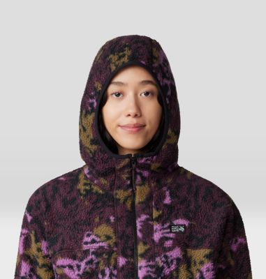 Women's HiCamp Fleece Printed Hoody, Color: Blackberry Forests Floor Print, image 12