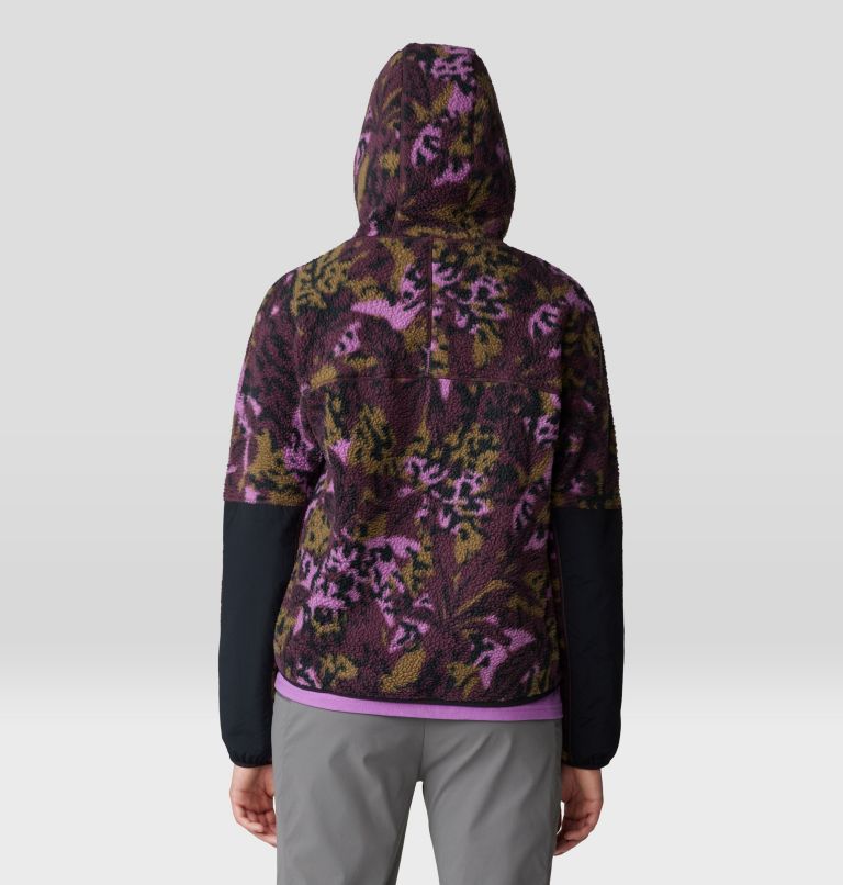 Women's HiCamp Fleece Printed Hoody, Color: Blackberry Forests Floor Print, image 2