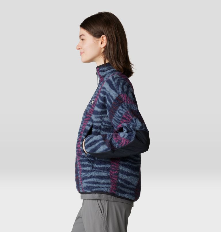 Women's HiCamp Printed Pullover, Color: Moon Blue Ridge Stripe Print, image 3
