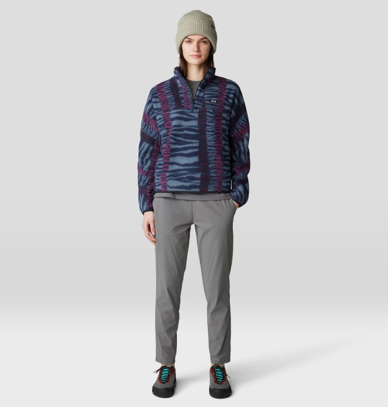 Women's HiCamp Printed Pullover, Color: Moon Blue Ridge Stripe Print, image 6