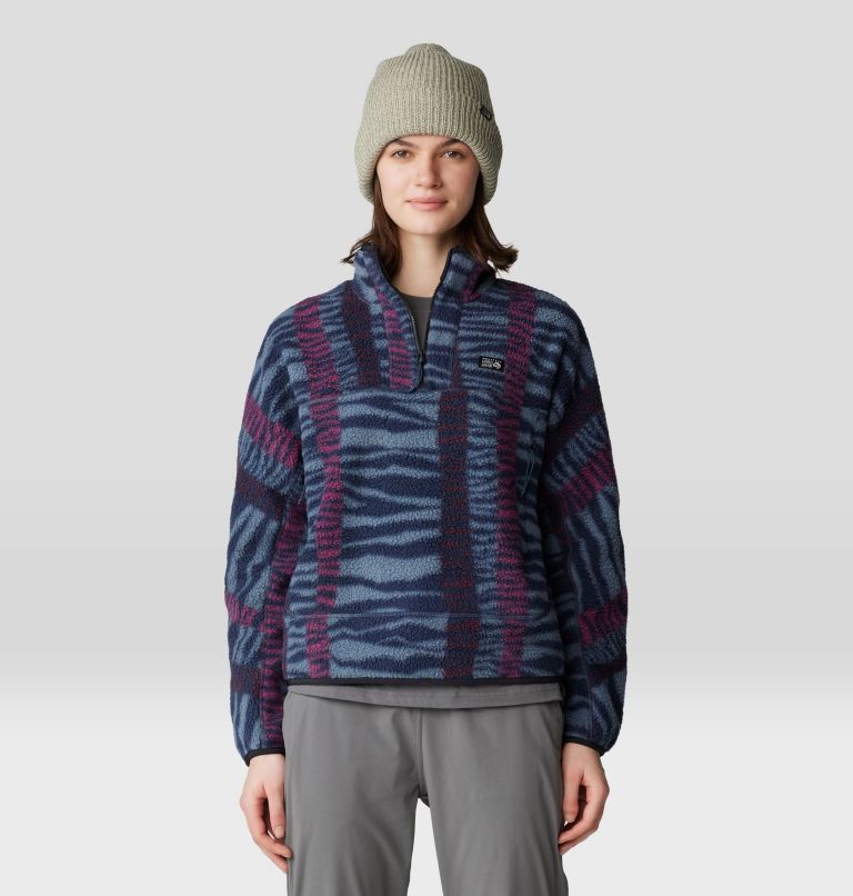 Women's HiCamp Printed Pullover, Color: Moon Blue Ridge Stripe Print, image 1