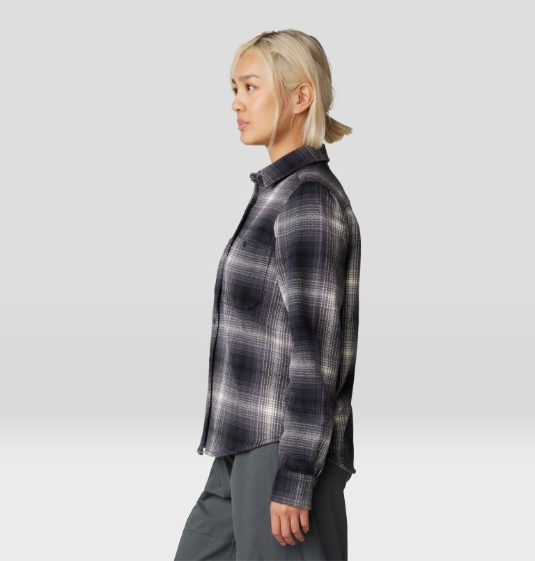 Women's Plusher Long Sleeve Shirt, Color: Black Ombre Buffalo Check, image 3