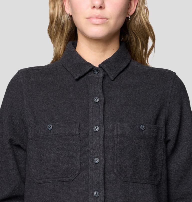 Women's Plusher Long Sleeve Shirt, Color: Black Melange, image 5
