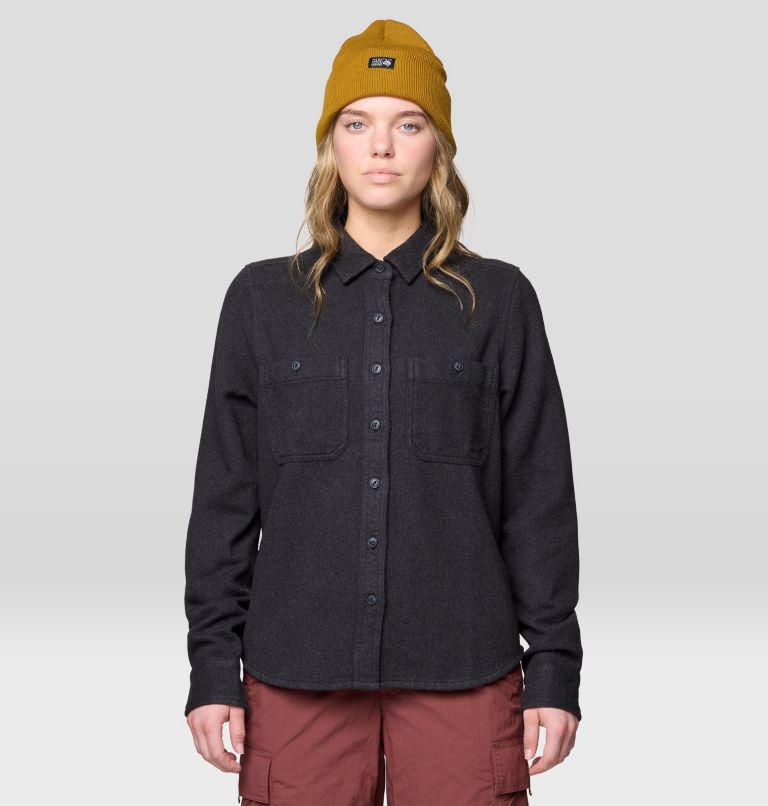 Women's Plusher Long Sleeve Shirt, Color: Black Melange, image 1