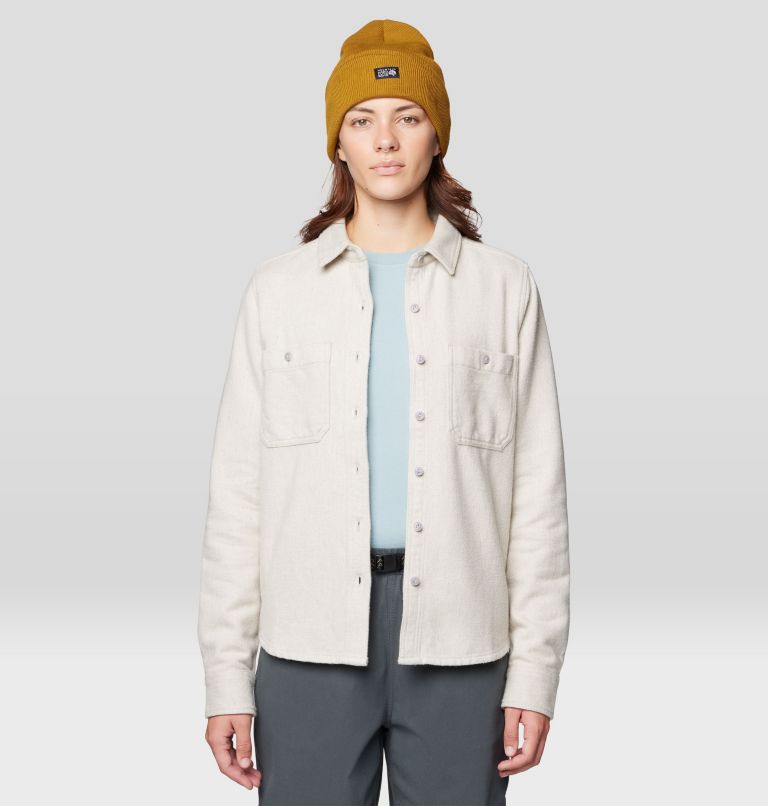 Women's Plusher Long Sleeve Shirt, Color: Stone Heather, image 4