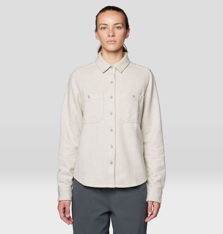 Women's Plusher Long Sleeve Shirt, Color: Stone Heather, image 1