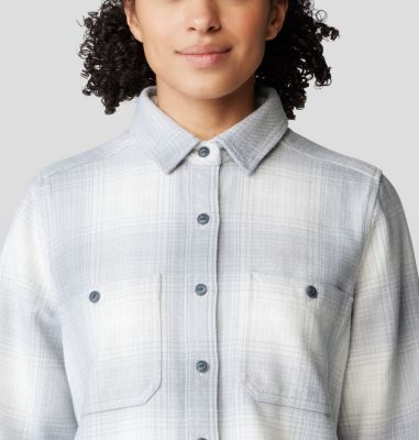 Women's Plusher Long Sleeve Shirt, Color: Glacial Ombre Buffalo Check, image 12