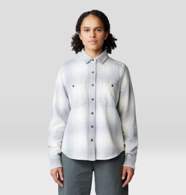 Women's Plusher Long Sleeve Shirt, Color: Glacial Ombre Buffalo Check, image 9