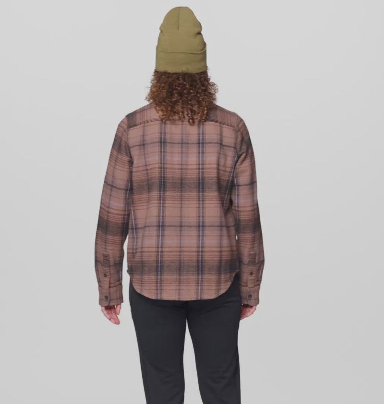 Women's Plusher Long Sleeve Shirt, Color: Wild Taupe Wyoming Plaid