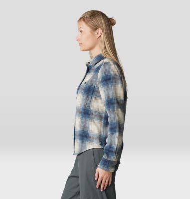 Women's Plusher Long Sleeve Shirt, Color: Adriatic Blue Ombre Buffalo Check, image 15
