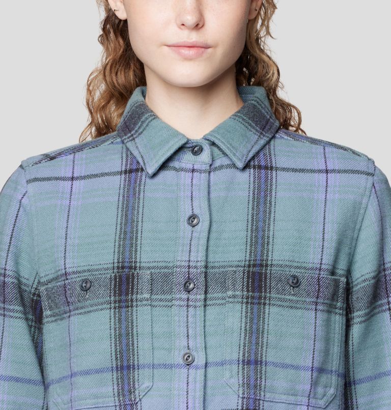 Women's Plusher Long Sleeve Shirt, Color: Blue Sage Wyoming Plaid, image 5