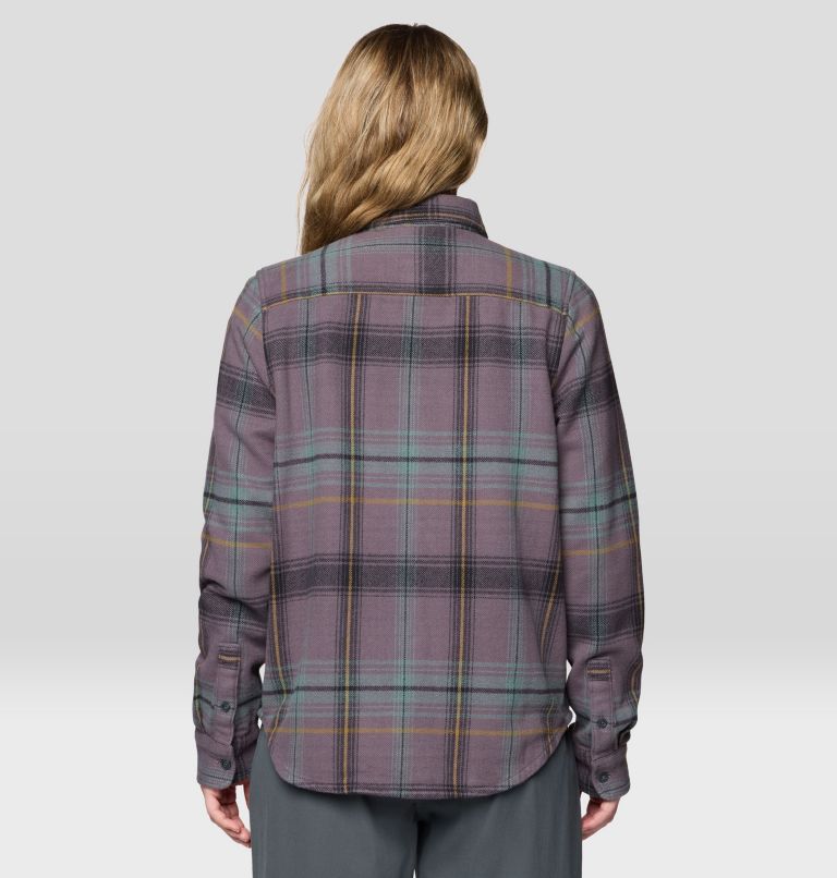 Women's Plusher Long Sleeve Shirt, Color: Purple Dusk Wyoming Plaid, image 2