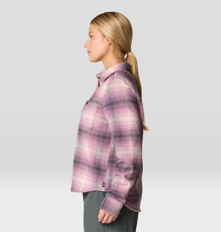 Women's Plusher Long Sleeve Shirt, Color: Dark Daze Buffalo Ombre Check, image 3