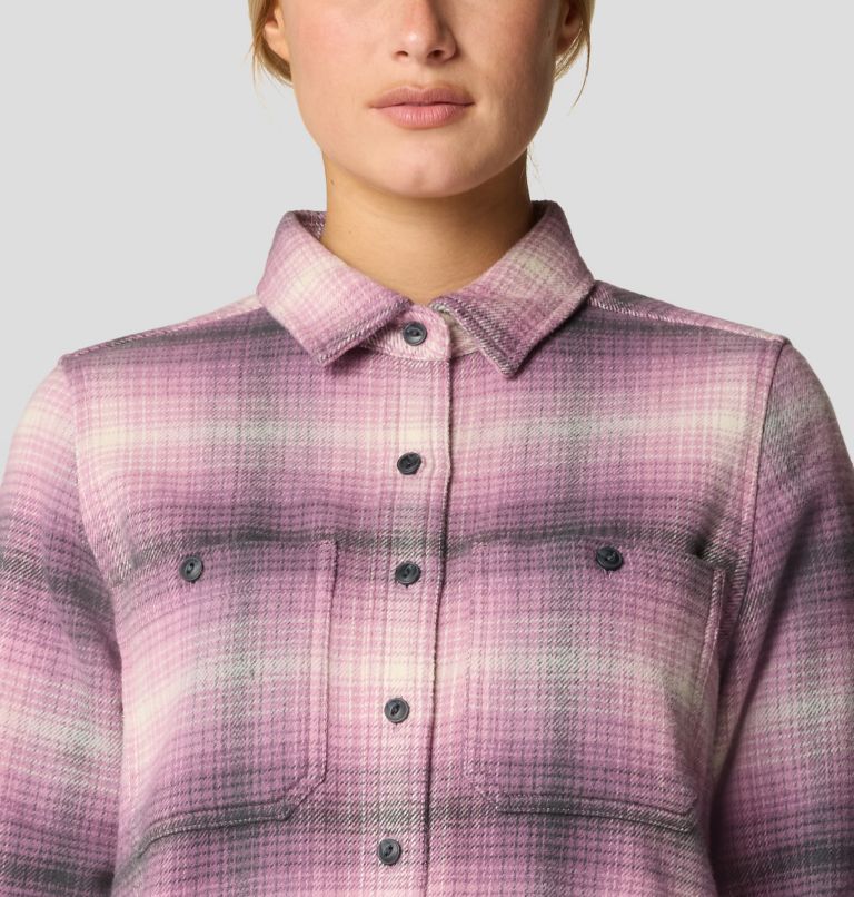 Women's Plusher Long Sleeve Shirt, Color: Dark Daze Buffalo Ombre Check, image 4