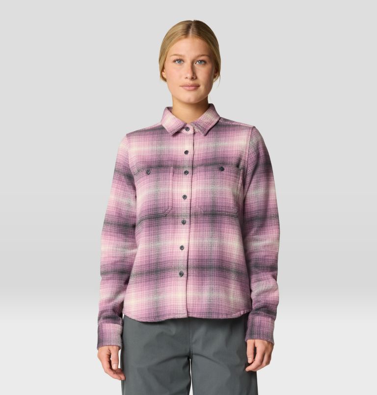 Women's Plusher Long Sleeve Shirt, Color: Dark Daze Buffalo Ombre Check, image 5
