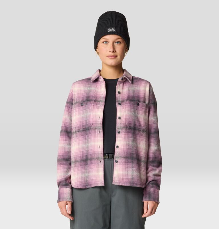 Women's Plusher Long Sleeve Shirt, Color: Dark Daze Buffalo Ombre Check, image 1