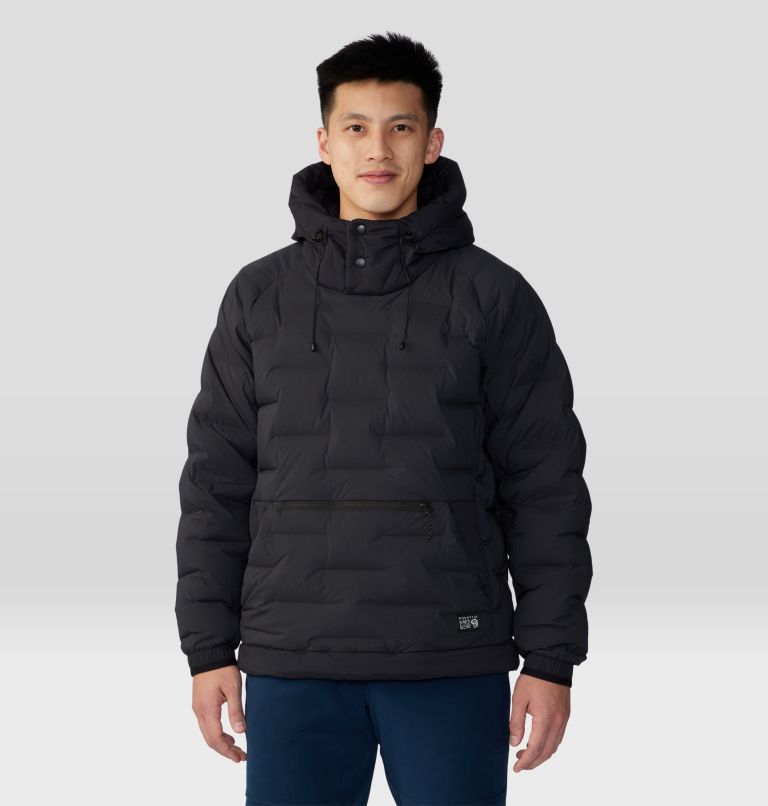 Men's Stretchdown Popover Hoody, Color: Black, image 1