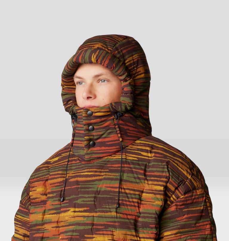 Stretchdown Poncho, Color: Iron Oxide Stria Print, image 12