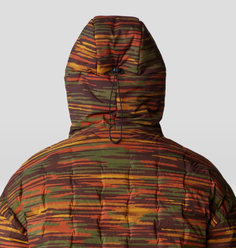 Stretchdown Poncho, Color: Iron Oxide Stria Print, image 14
