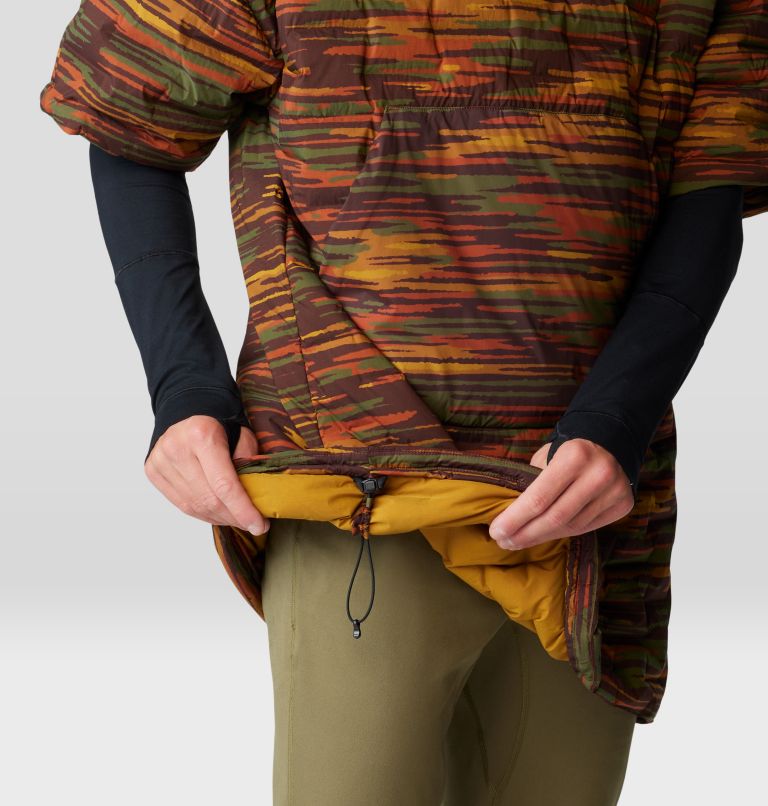 Stretchdown Poncho, Color: Iron Oxide Stria Print, image 17