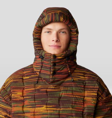 Stretchdown Poncho, Color: Iron Oxide Stria Print, image 12