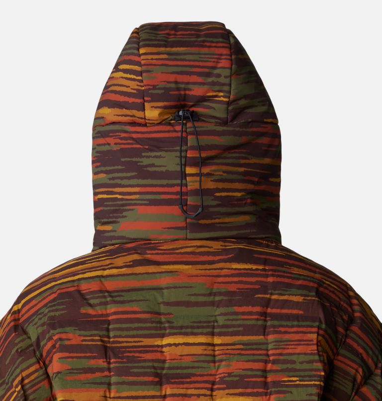 Stretchdown Poncho, Color: Iron Oxide Stria Print, image 9