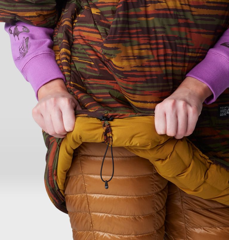 Stretchdown Poncho, Color: Iron Oxide Stria Print, image 10