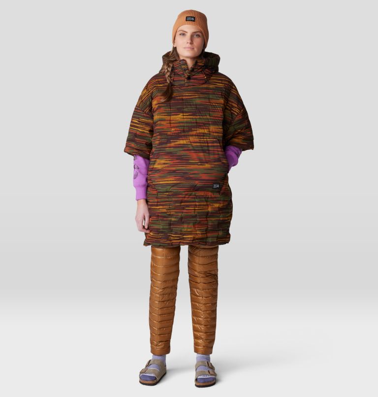 Stretchdown Poncho, Color: Iron Oxide Stria Print, image 11