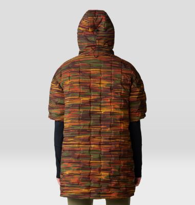 Stretchdown Poncho, Color: Iron Oxide Stria Print, image 10