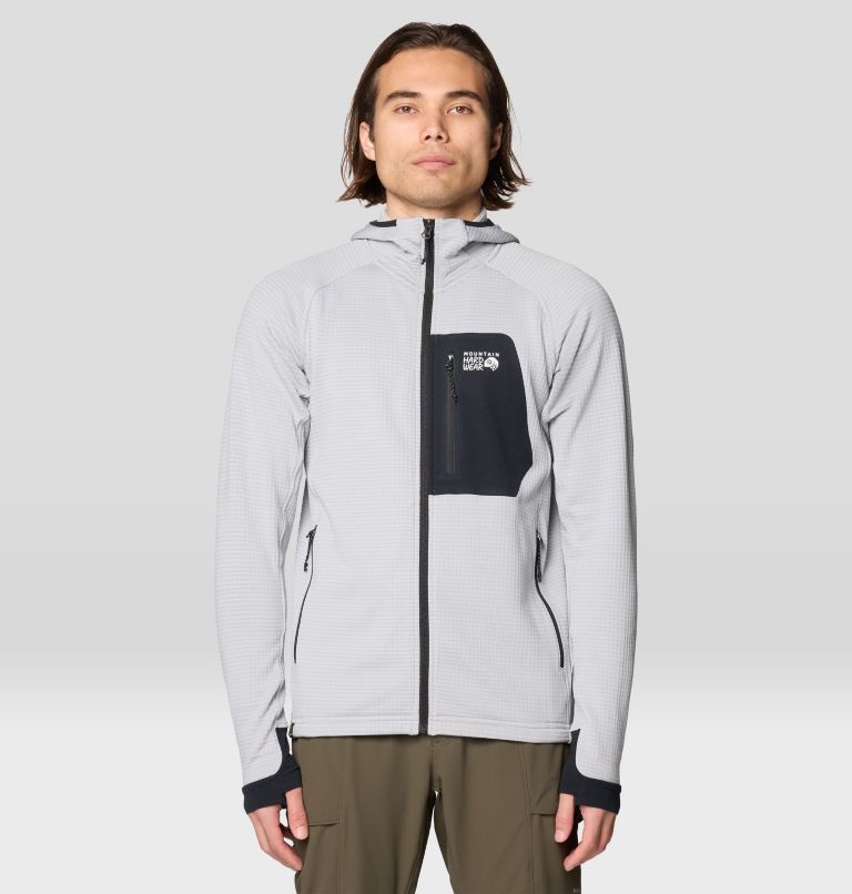 Men's Polartec® Power Grid Full Zip Hoody, Color: Glacial Heather, image 1