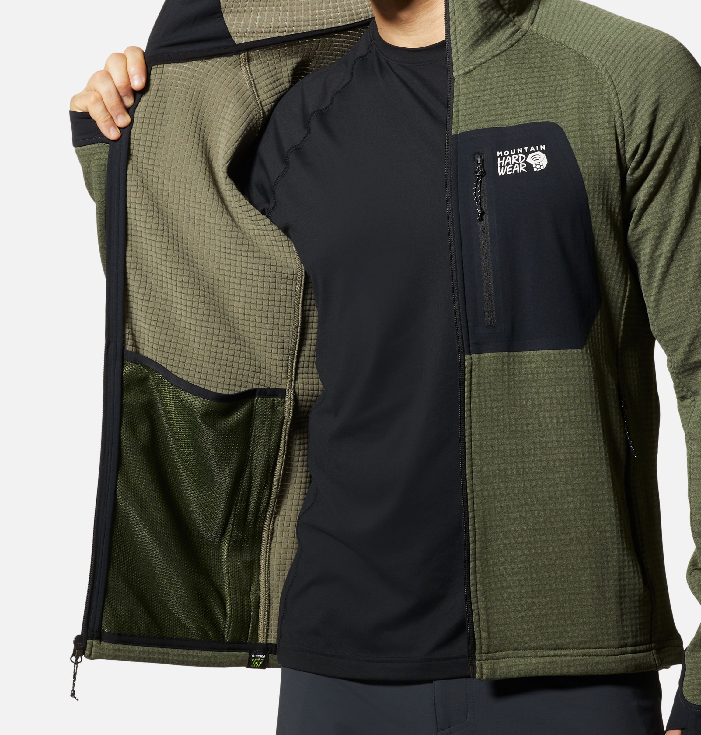 Men's Polartec® Power Grid™ Full Zip Hoody | Mountain Hardwear Men's Polartec® Power Grid™ Full Zip Hoody | Mountain Hardwear