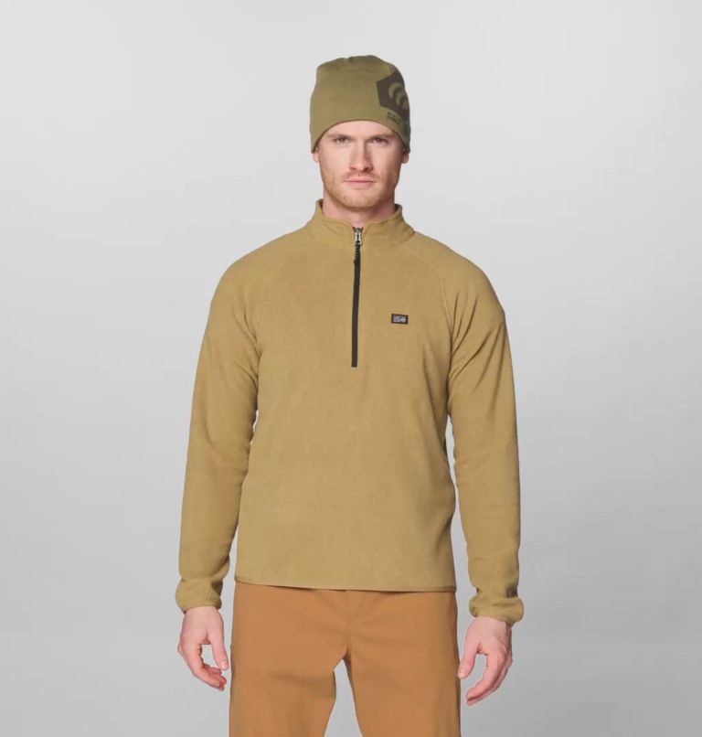 Men's Microchill 1/4 Zip Pullover, Color: Grassland Heather