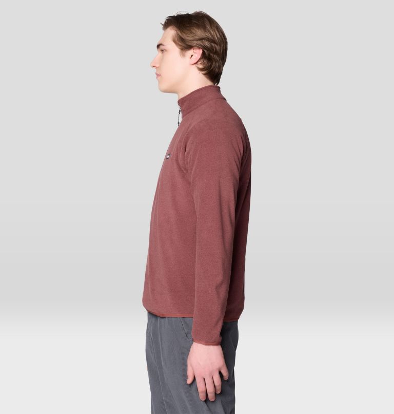 Men's Microchill 1/4 Zip Pullover, Color: Bourbon Brown Heather, image 3