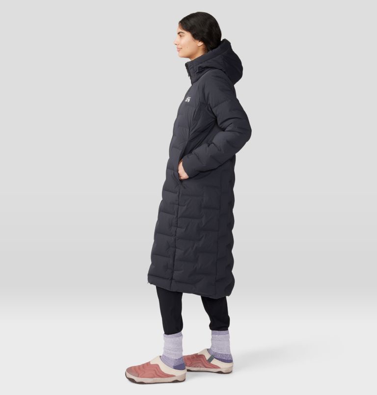Women's Stretchdown Long Parka, Color: Black, image 3