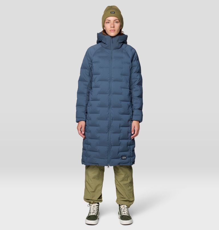 Women's Stretchdown Long Parka, Color: Moon Blue, image 1
