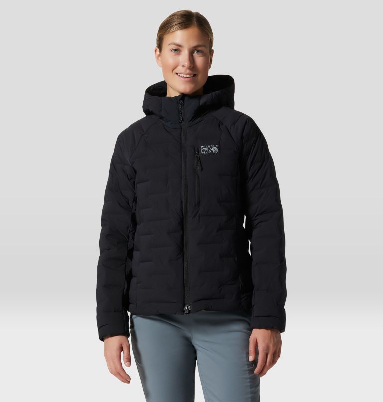 Women's Stretchdown Hoody, Color: Black, image 1