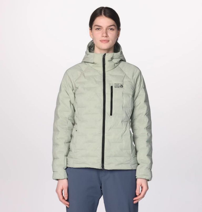 Women's Stretchdown Hoody, Color: White Sage
