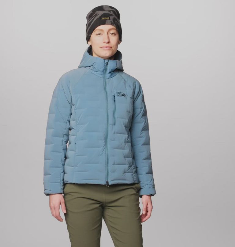 Women's Stretchdown Hoody, Color: Adriatic Blue Heather