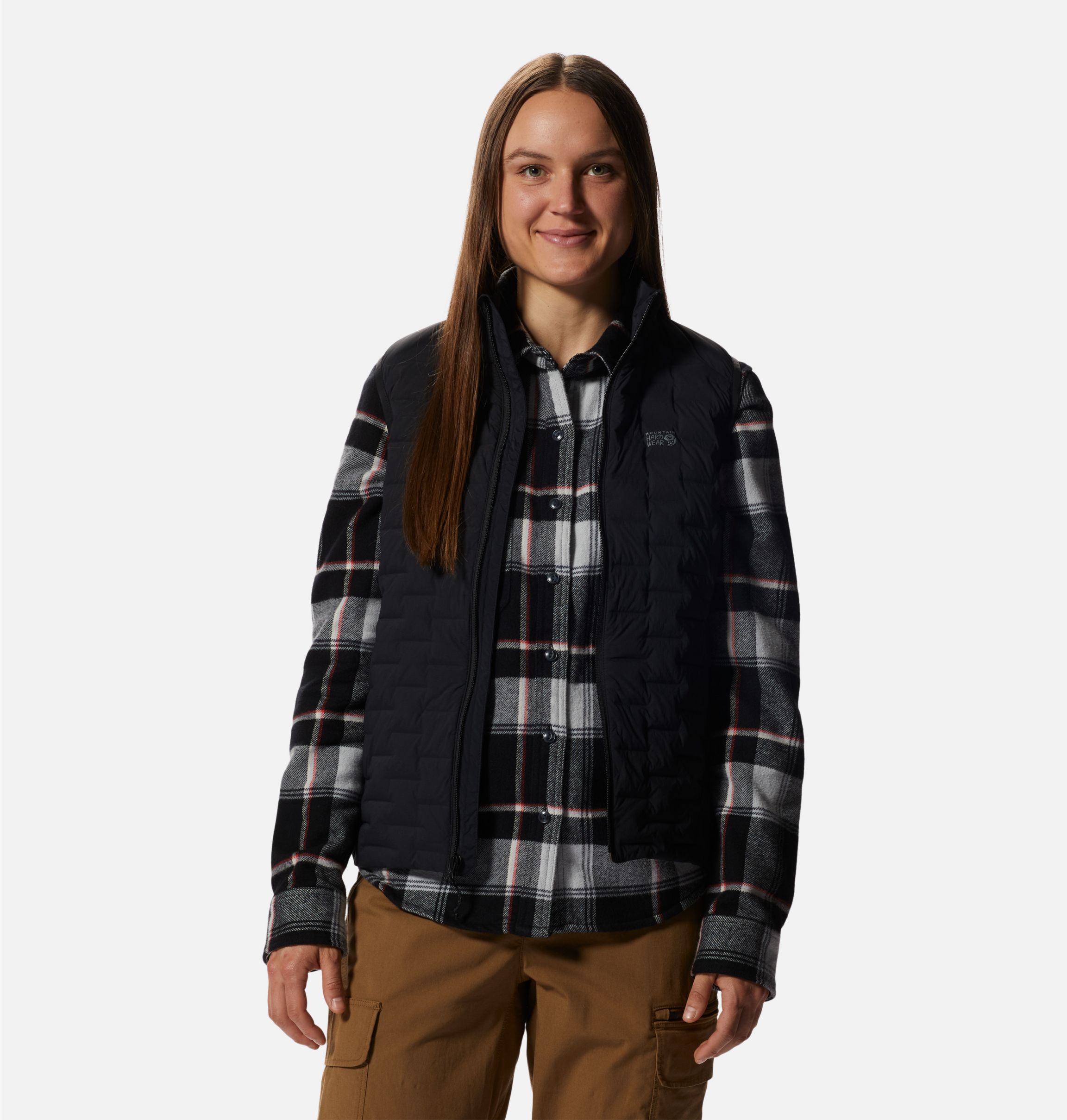 ジャケット・アウター Bargiee TARTAN DOWN VEST Western Bubble Puffer Vest - Black | Levi's® US