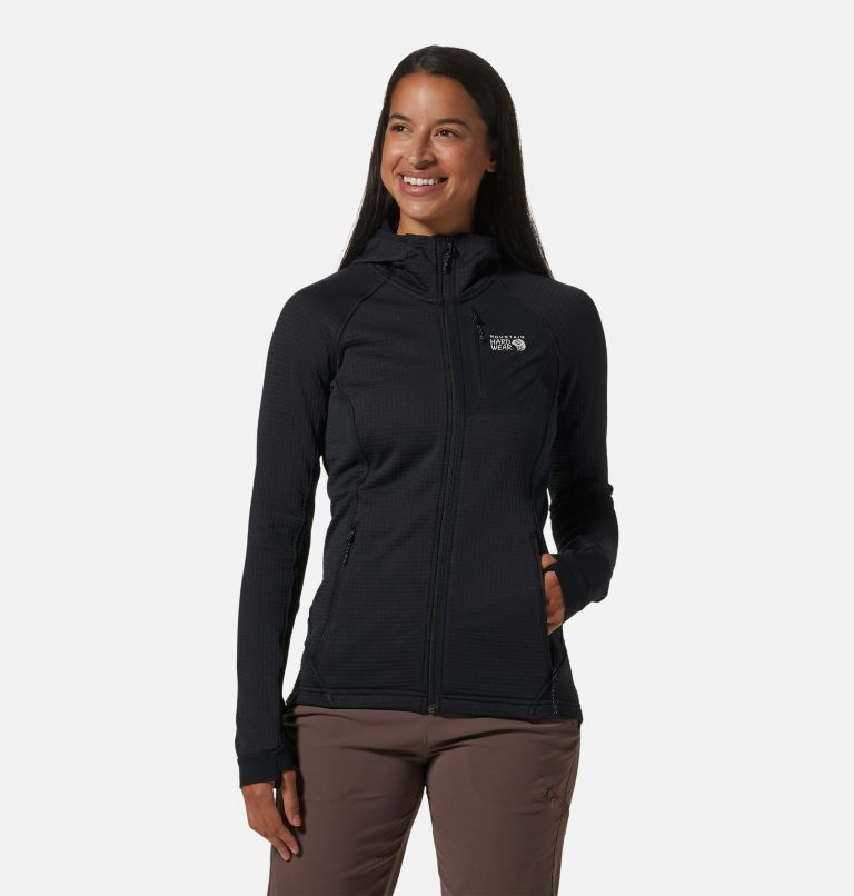 Women's Polartec® Power Grid Full Zip Hoody, Color: Black, image 1