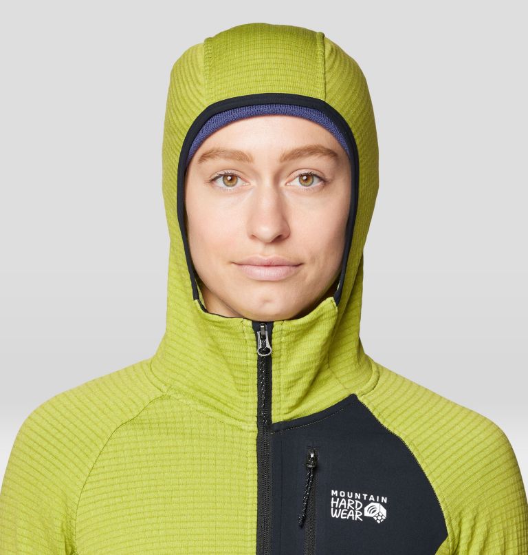Women's Polartec® Power Grid Full Zip Hoody, Color: Python Green Heather, Black, image 5